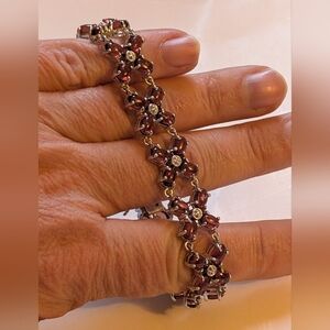 925 Silver bracelet with pinkish beads in EUC